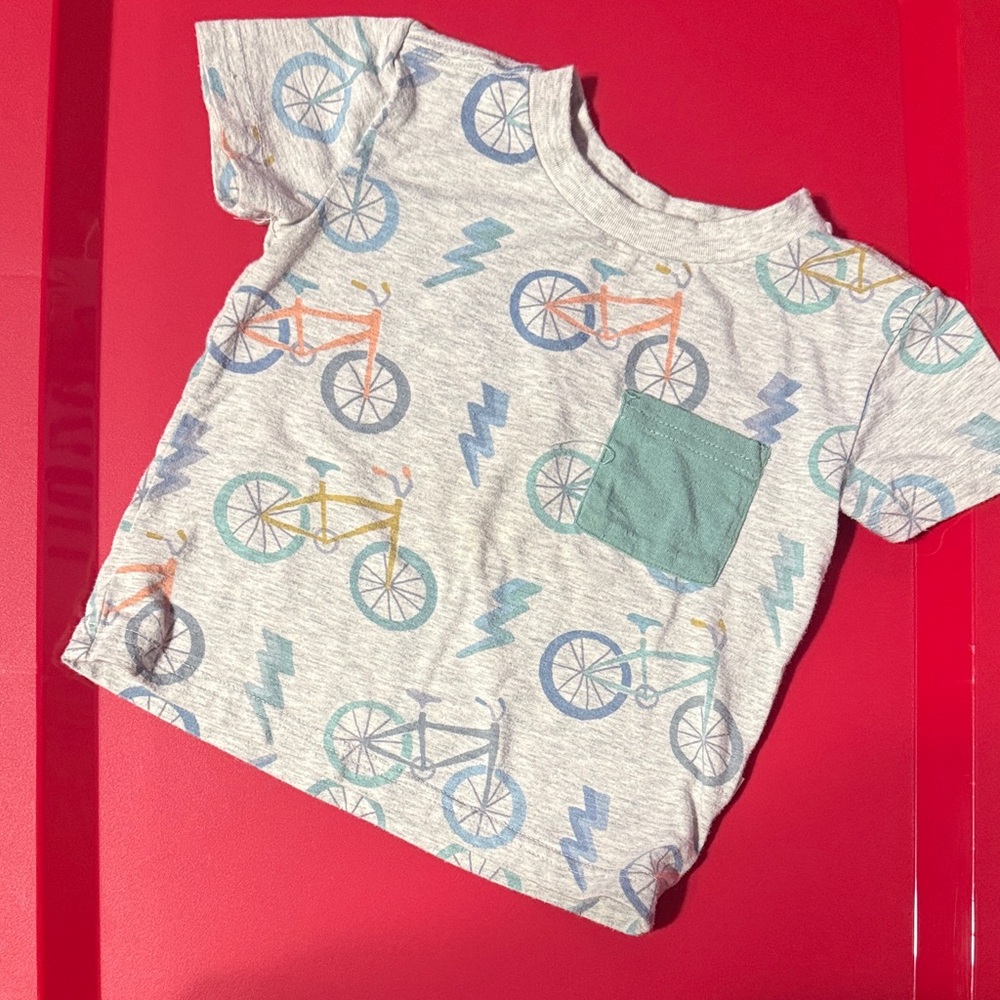 Little Sleepies Kids Bicycle Print T-Shirt - Multicolor